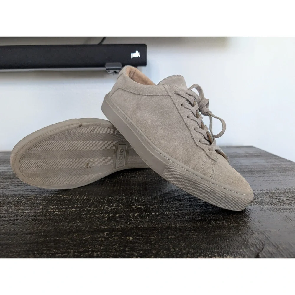 KOIO Capri Leather Sneakers Italian Suede Shoe Light Grey Men Sz EU 42 US 9